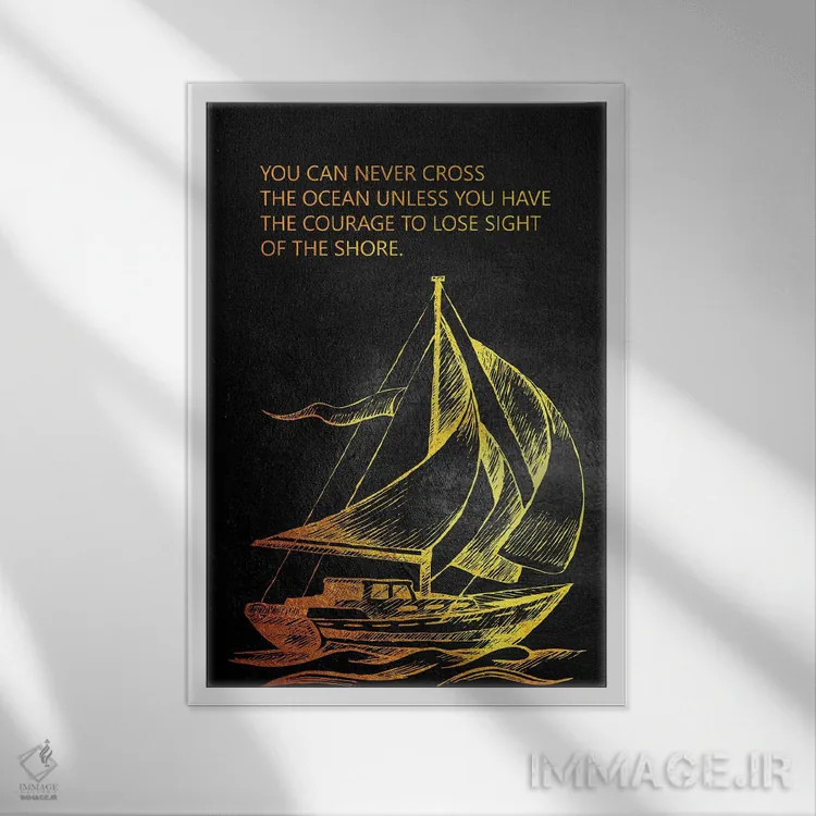 تابلو عبور از اقیانوس اثر آدریان بالدُوینو - نمای قابدار سفید