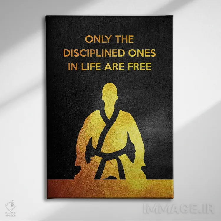 تابلو انضباط آزادی است اثر آدریان بالدُوینو - نمای روبهرو روی دیوار