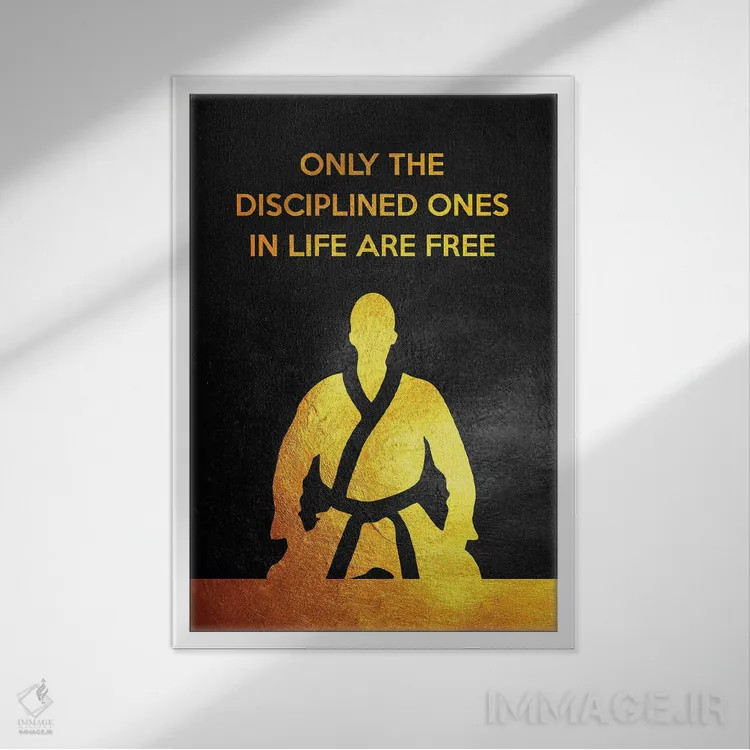 تابلو انضباط آزادی است اثر آدریان بالدُوینو - نمای قابدار سفید