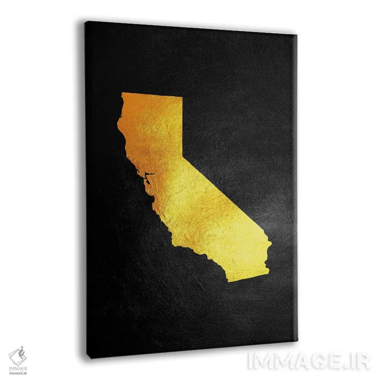 تابلو نقشه طلایی کالیفرنیا اثر آدریان بالدُوینو - نمای پرسپکتیو محصول