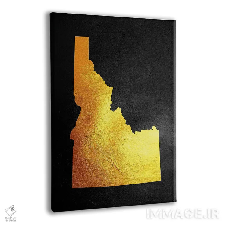 تابلو نقشه طلایی آیداهو اثر آدریان بالدُوینو - نمای پرسپکتیو محصول