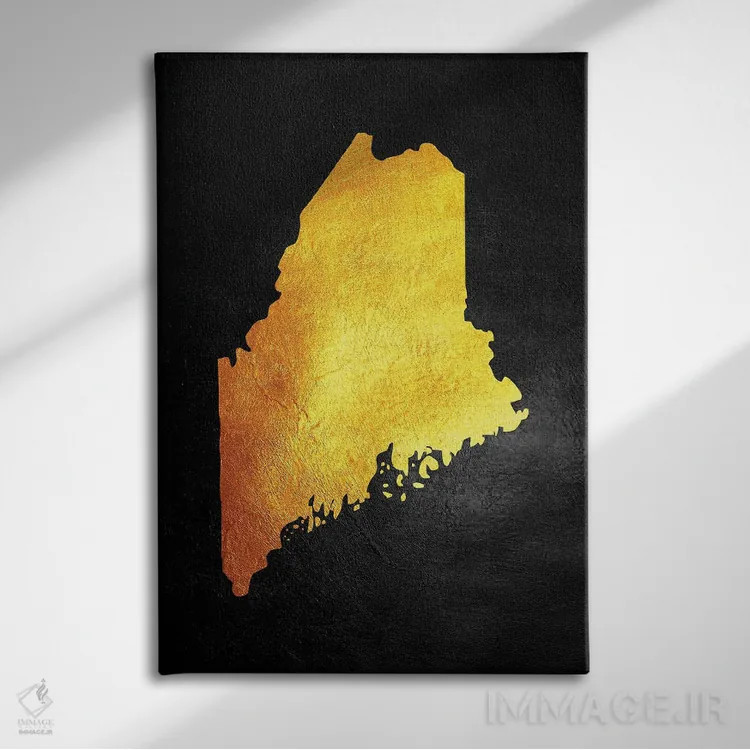 تابلو نقشه طلایی مین اثر آدریان بالدُوینو - نمای روبهرو روی دیوار