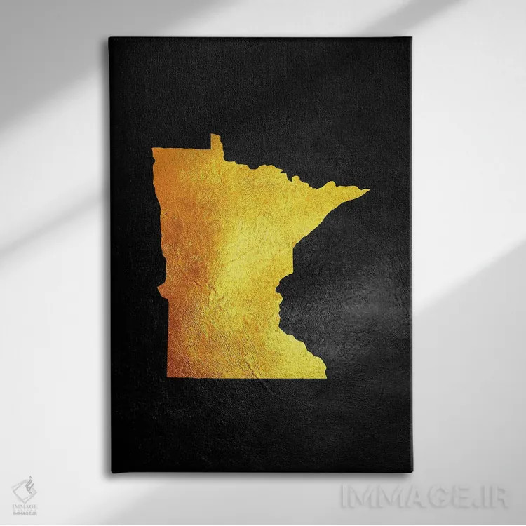 تابلو نقشه طلایی مینهسوتا اثر آدریان بالدُوینو - نمای روبهرو روی دیوار