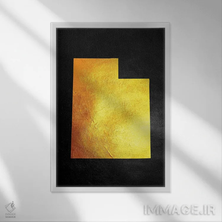 تابلو نقشه طلایی یوتا اثر آدریان بالدُوینو - نمای قابدار سفید