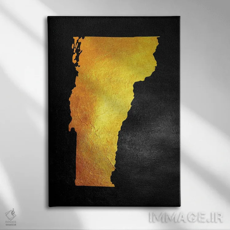 تابلو نقشه طلایی ورمانت اثر آدریان بالدُوینو - نمای روبهرو روی دیوار