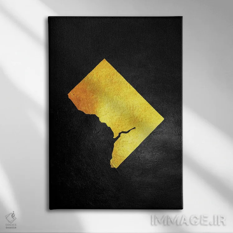 تابلو نقشه طلایی واشنگتن دیسی اثر آدریان بالدُوینو - نمای روبهرو روی دیوار