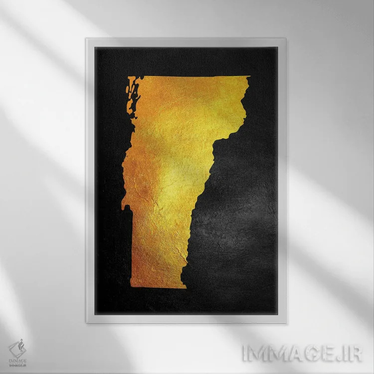 تابلو نقشه طلایی ورمانت اثر آدریان بالدُوینو - نمای قابدار سفید