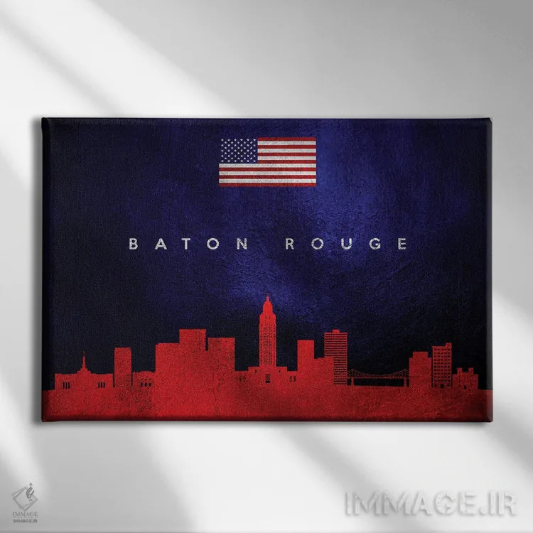 تابلو منظره افقی بتن روژ (لوئیزیانا) اثر آدریان بالدُوینو - نمای روبهرو روی دیوار