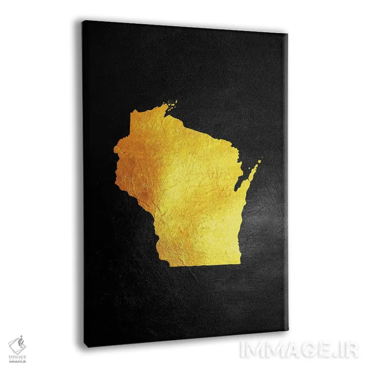 تابلو نقشه طلایی ویسکانسین اثر آدریان بالدُوینو - نمای پرسپکتیو محصول