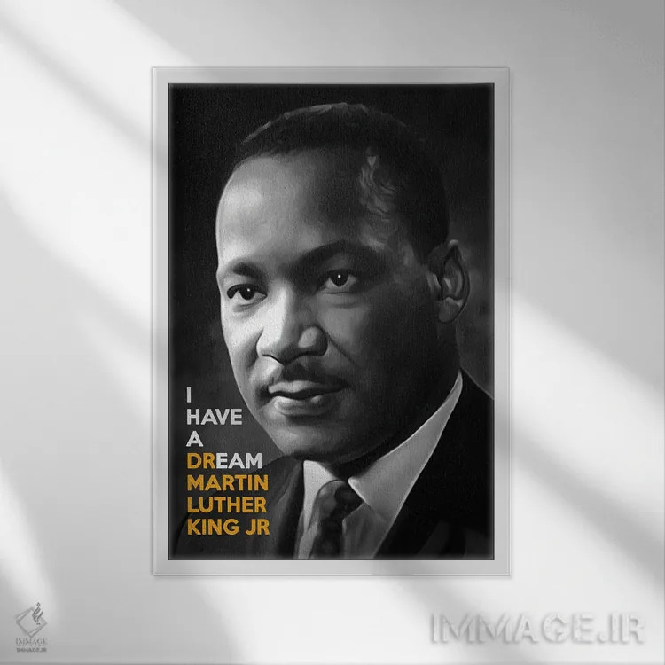 تابلو مارتین لوتر کینگ اثر آدریان بالدُوینو - نمای قابدار سفید