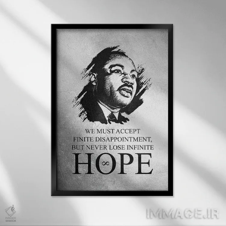 تابلو مارتین لوتر کینگ جونیور اثر آدریان بالدُوینو - نمای قابدار مشکی