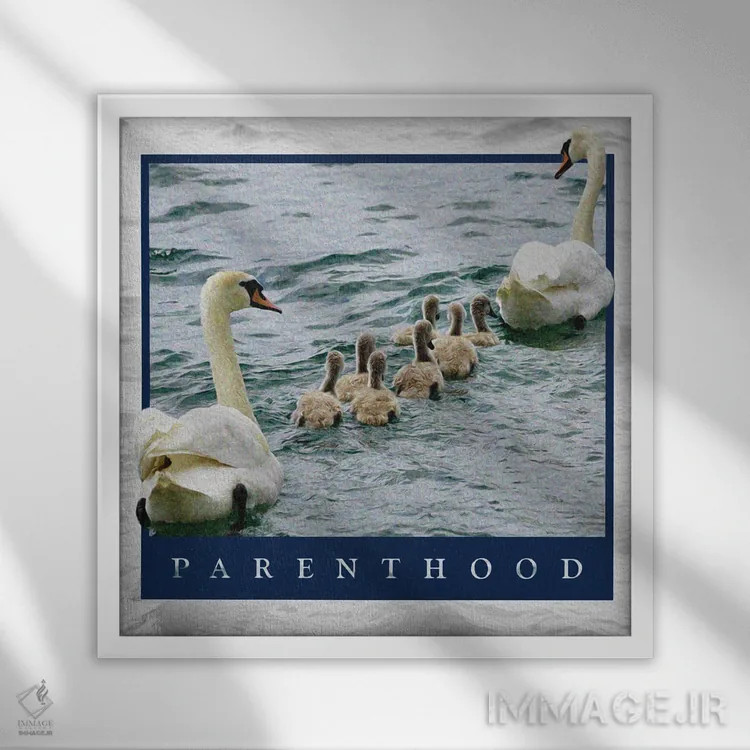 تابلو والد بودن اثر آدریان بالدُوینو - نمای قابدار سفید