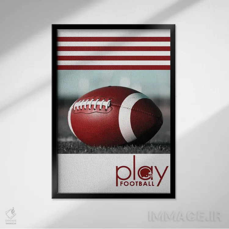 تابلو بازی فوتبال (آمریکایی یا فوتبال بسته به زمینه) اثر آدریان بالدُوینو - نمای قابدار مشکی