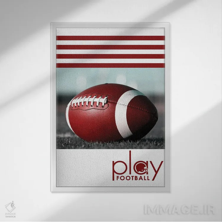تابلو بازی فوتبال (آمریکایی یا فوتبال بسته به زمینه) اثر آدریان بالدُوینو - نمای قابدار سفید
