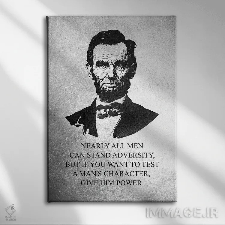 تابلو شخصیت آبراهام لینکلن اثر آدریان بالدُوینو - نمای روبهرو روی دیوار