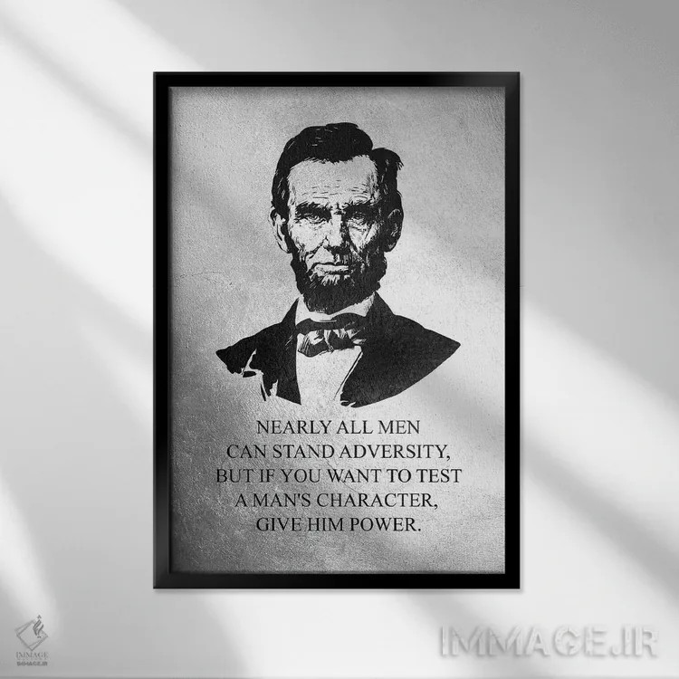 تابلو شخصیت آبراهام لینکلن اثر آدریان بالدُوینو - نمای قابدار مشکی