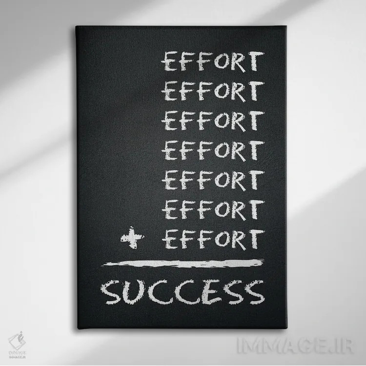 تابلو معادلهٔ تلاش و موفقیت اثر آدریان بالدُوینو - نمای روبهرو روی دیوار