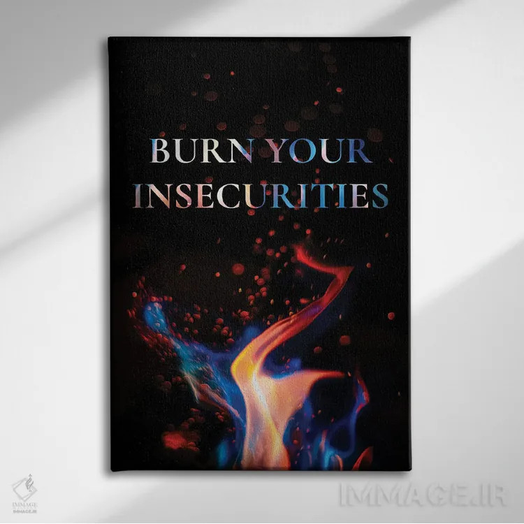 تابلو ناامنیهایت را بسوزان اثر آدریان بالدُوینو - نمای روبهرو روی دیوار