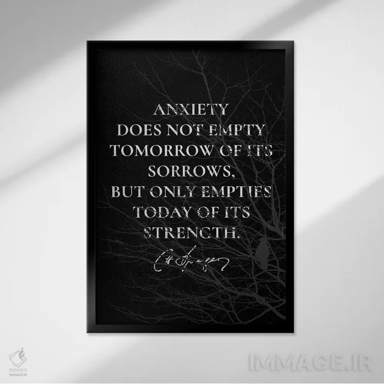 تابلو اضطراب، اندوه و قدرت اثر آدریان بالدُوینو - نمای قابدار مشکی