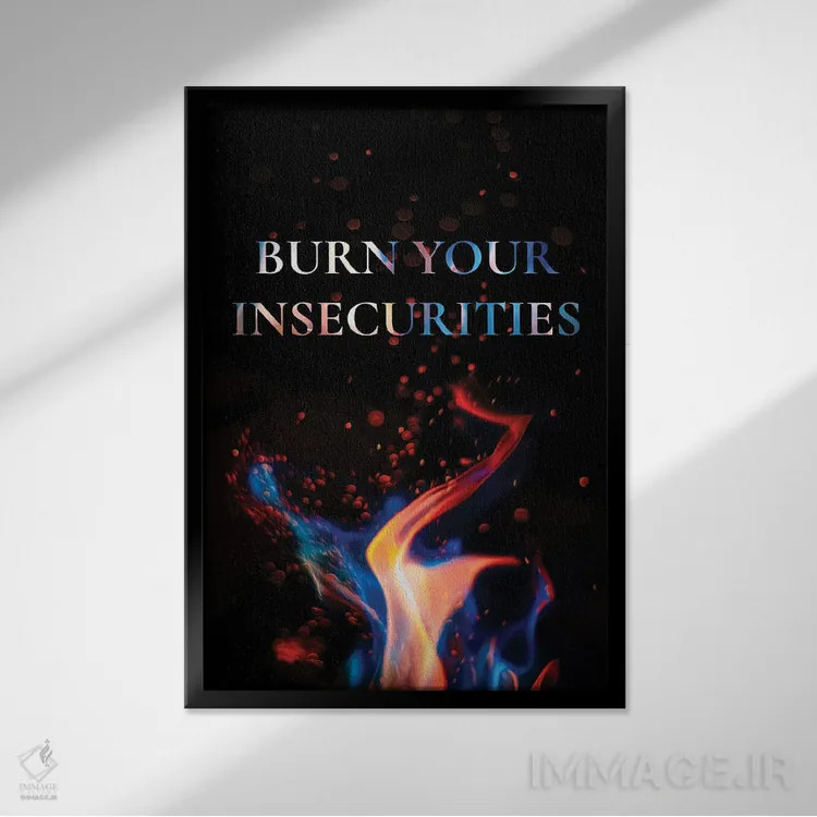 تابلو ناامنیهایت را بسوزان اثر آدریان بالدُوینو - نمای قابدار مشکی