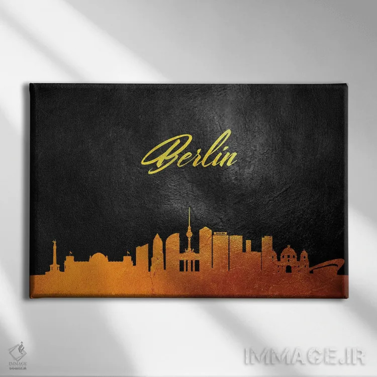 تابلو افق طلایی برلین آلمان اثر آدریان بالدُوینو - نمای روبهرو روی دیوار