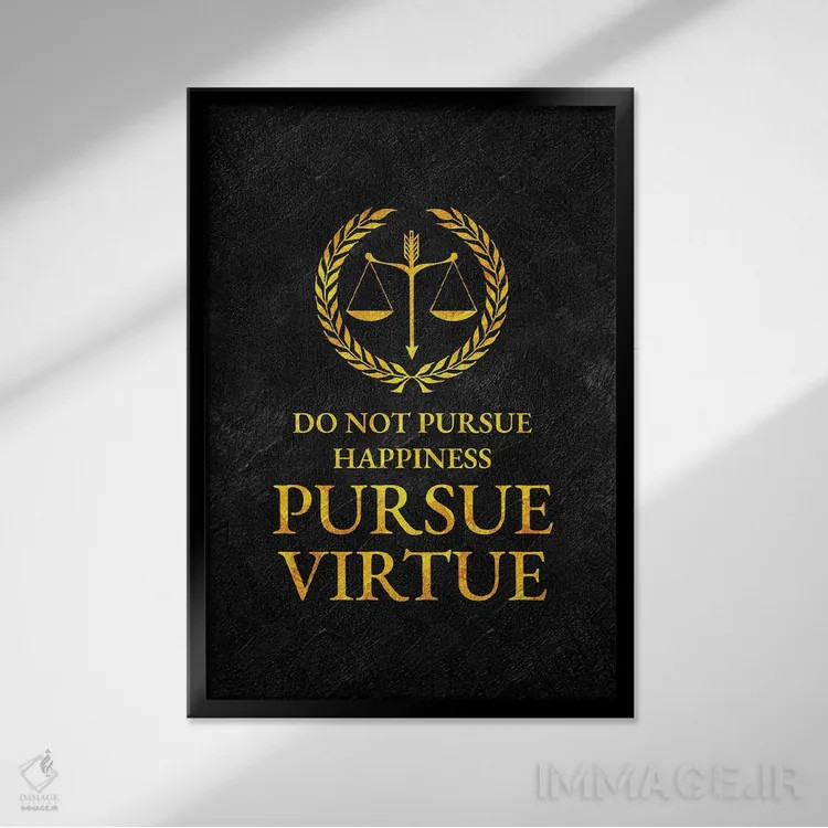 تابلو دنبال فضیلت باش اثر آدریان بالدُوینو - نمای قابدار مشکی