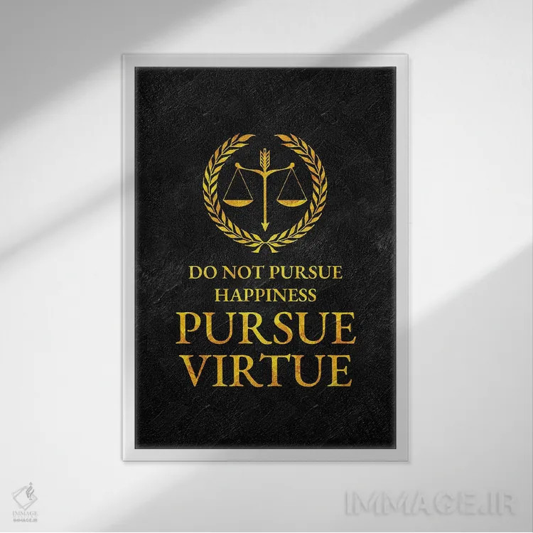 تابلو دنبال فضیلت باش اثر آدریان بالدُوینو - نمای قابدار سفید