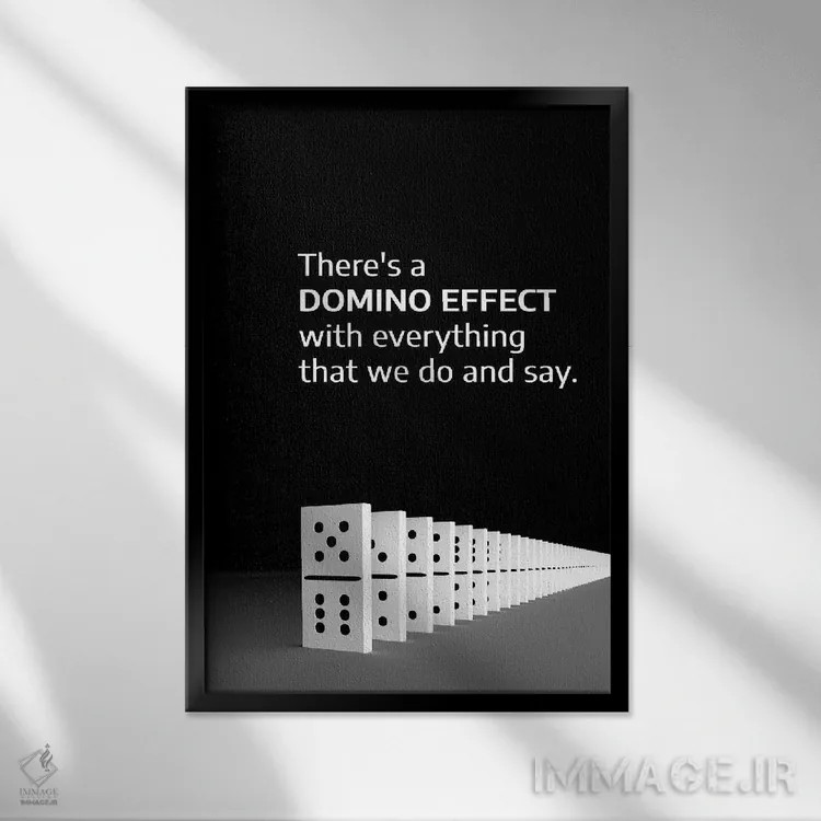 تابلو اثر دومینو اثر آدریان بالدُوینو - نمای قابدار مشکی