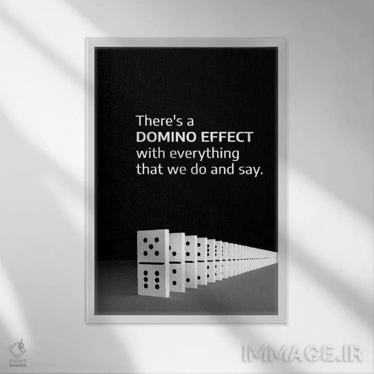 تابلو اثر دومینو اثر آدریان بالدُوینو - نمای قابدار سفید