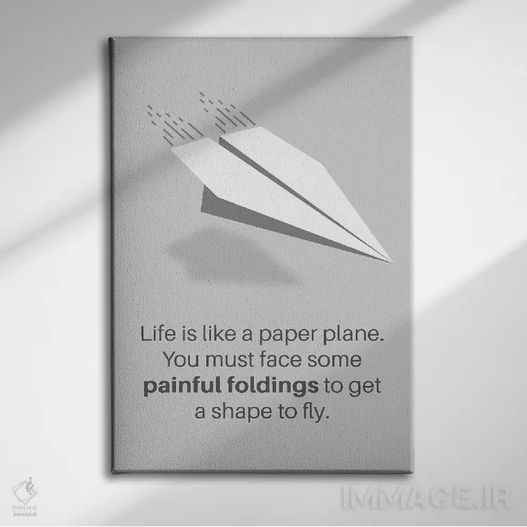 تابلو زندگی و هواپیمای کاغذی اثر آدریان بالدُوینو - نمای روبهرو روی دیوار