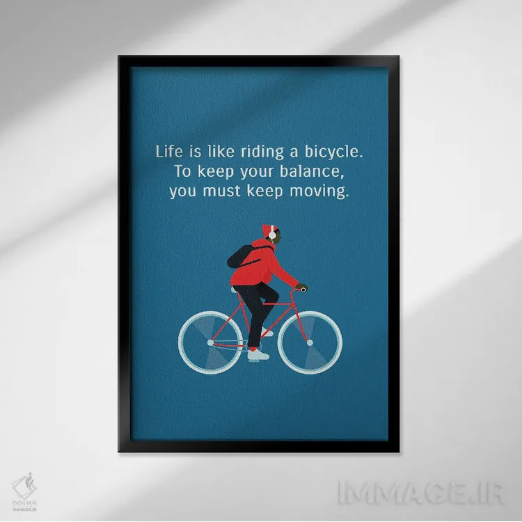 تابلو به حرکت ادامه بده اثر آدریان بالدُوینو - نمای قابدار مشکی