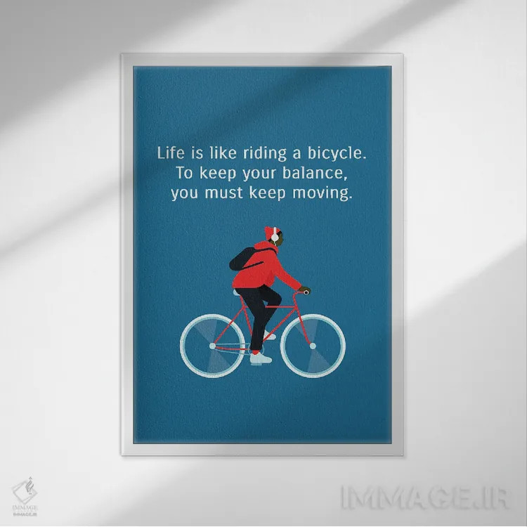 تابلو به حرکت ادامه بده اثر آدریان بالدُوینو - نمای قابدار سفید