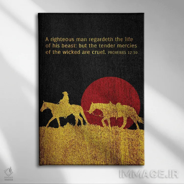 تابلو اعتقاد کابویها اثر آدریان بالدُوینو - نمای روبهرو روی دیوار