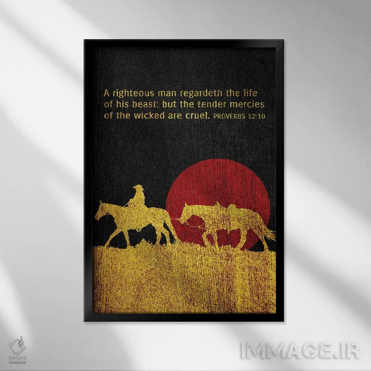 تابلو اعتقاد کابویها اثر آدریان بالدُوینو - نمای قابدار مشکی