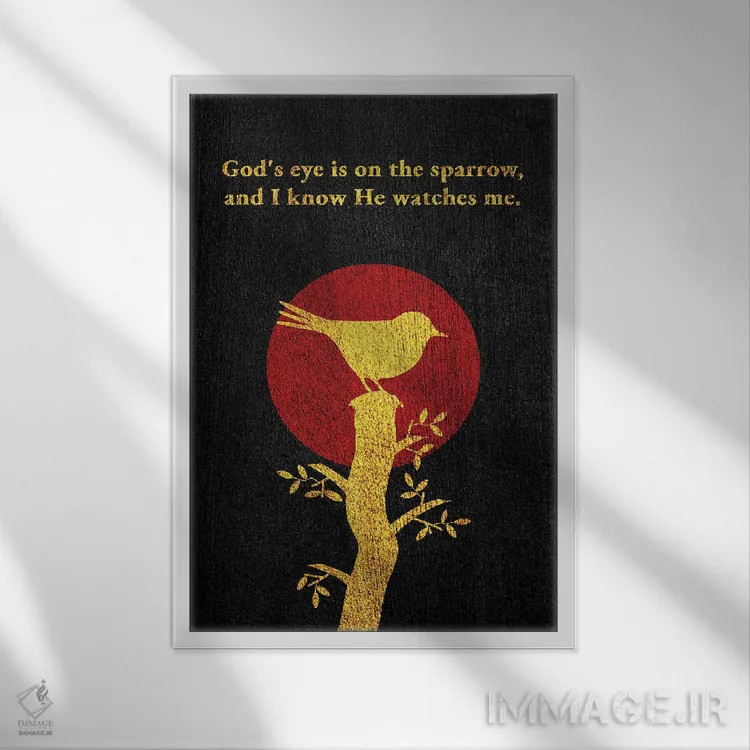 تابلو نگاهش بر گنجشک است اثر آدریان بالدُوینو - نمای قابدار سفید