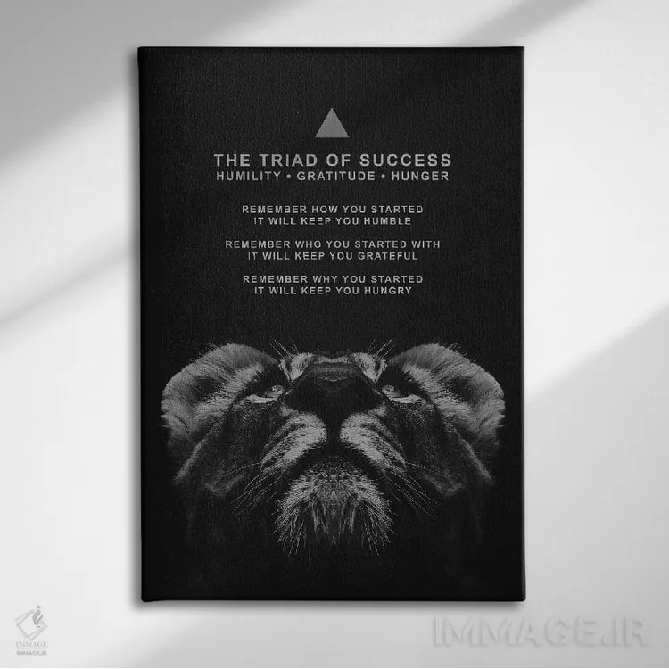 تابلو سهگانهٔ موفقیت اثر آدریان بالدُوینو - نمای روبهرو روی دیوار