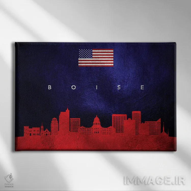 تابلو خط افق بویسی، آیداهو اثر آدریان بالدُوینو - نمای روبهرو روی دیوار