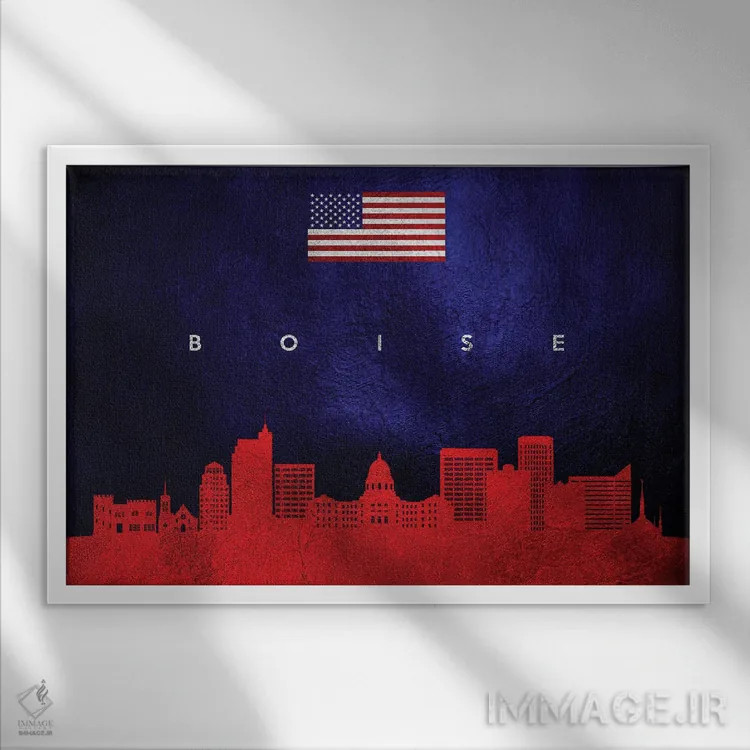 تابلو خط افق بویسی، آیداهو اثر آدریان بالدُوینو - نمای قابدار سفید