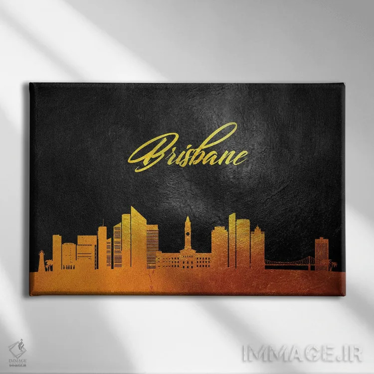 تابلو خط افق طلایی بریزبین، استرالیا اثر آدریان بالدُوینو - نمای روبهرو روی دیوار