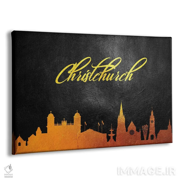 تابلو خط افق طلایی کرایستچرچ، نیوزیلند اثر آدریان بالدُوینو - نمای پرسپکتیو محصول