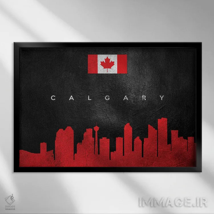 تابلو خط افق کلگری، کانادا اثر آدریان بالدُوینو - نمای قابدار مشکی