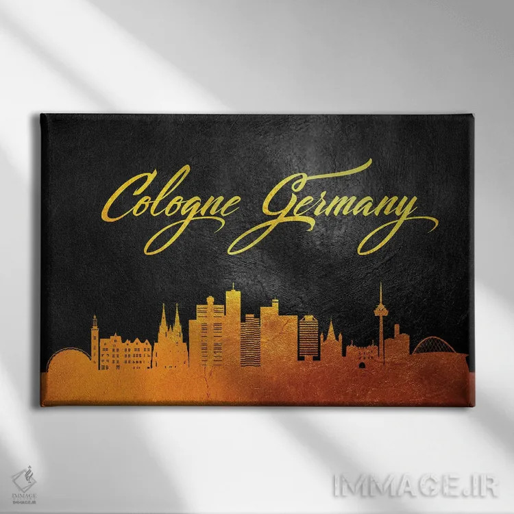 تابلو خط افق طلایی کلن، آلمان اثر آدریان بالدُوینو - نمای روبهرو روی دیوار