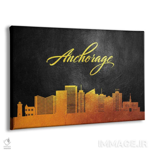 تابلو خط افق طلایی انکوریج، آلاسکا اثر آدریان بالدُوینو - نمای پرسپکتیو محصول