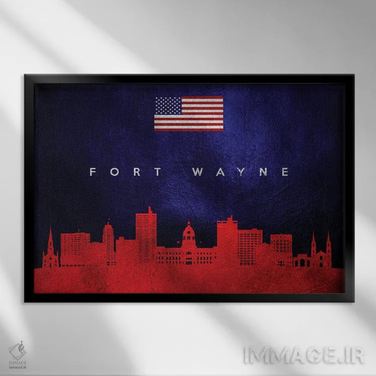 تابلو خط افق فورت وین ایندیانا اثر آدریان بالدُوینو - نمای قابدار مشکی