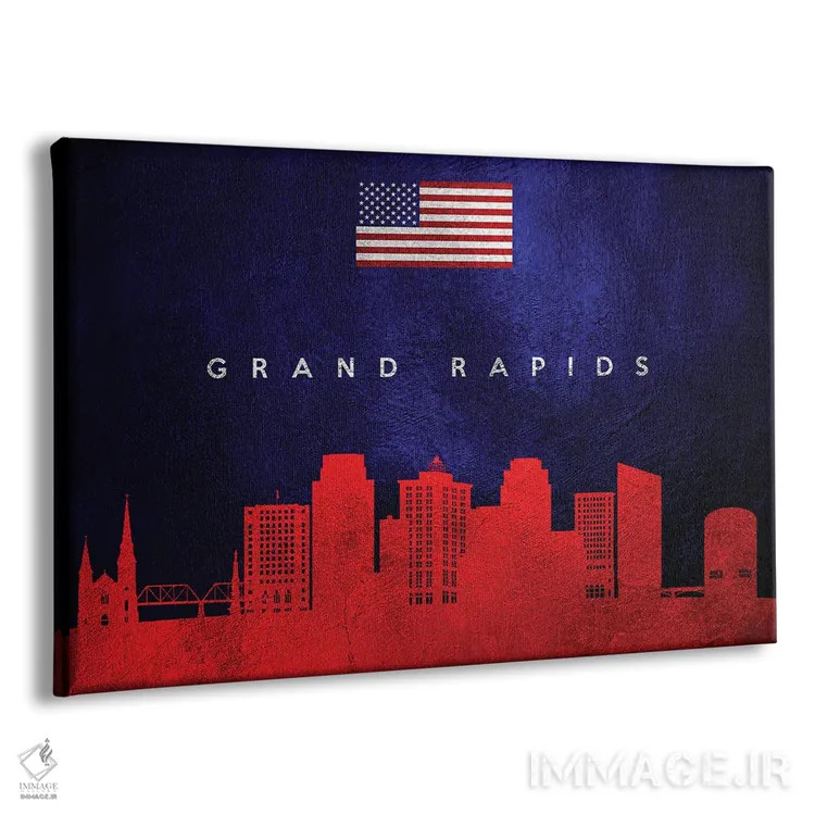 تابلو خط افق گرند رپیدز میشیگان اثر آدریان بالدُوینو - نمای پرسپکتیو محصول