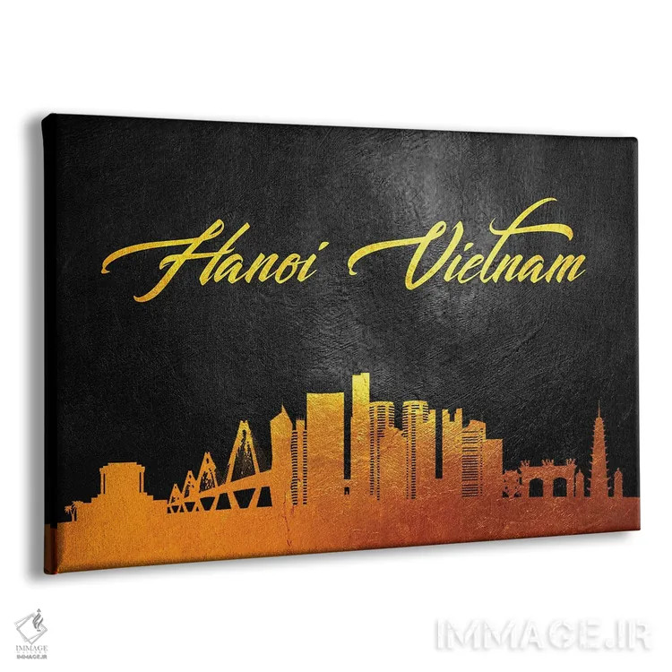 تابلو خط افق طلایی هانوی ویتنام اثر آدریان بالدُوینو - نمای پرسپکتیو محصول