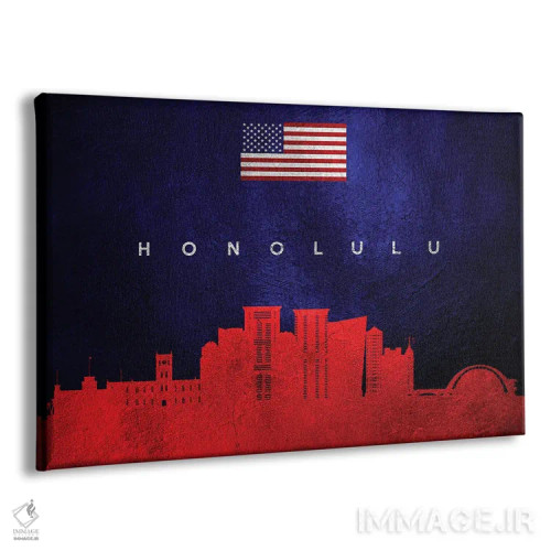 تابلو خط افق شهر هونولولو، هاوایی اثر آدریان بالدُوینو - نمای پرسپکتیو محصول