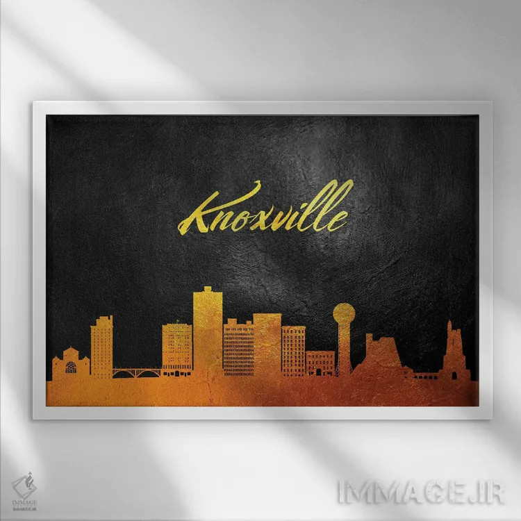 تابلو خط افق طلایی ناکسویل، تنسی اثر آدریان بالدُوینو - نمای قابدار سفید