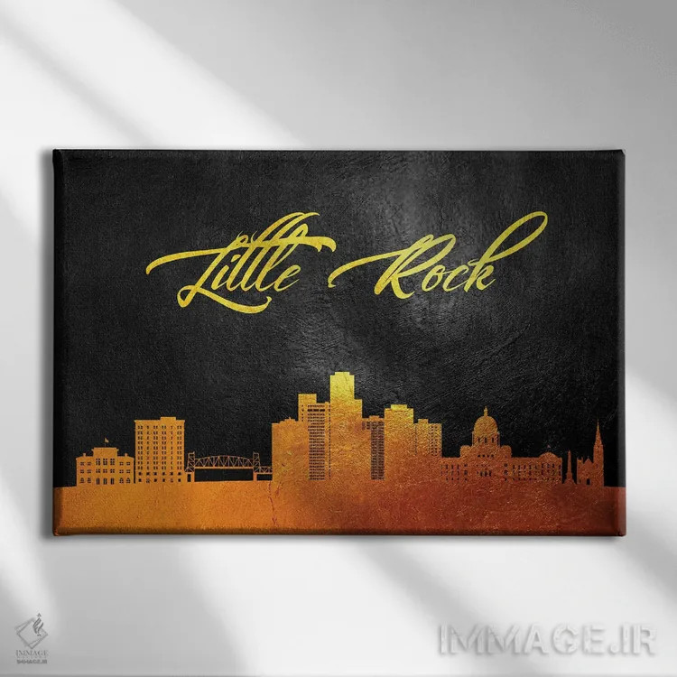 تابلو خط افق طلایی لیتل راک، آرکانزاس اثر آدریان بالدُوینو - نمای روبهرو روی دیوار