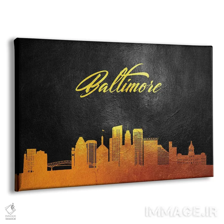 تابلو خط افق طلایی بالتیمور، مریلند اثر آدریان بالدُوینو - نمای پرسپکتیو محصول